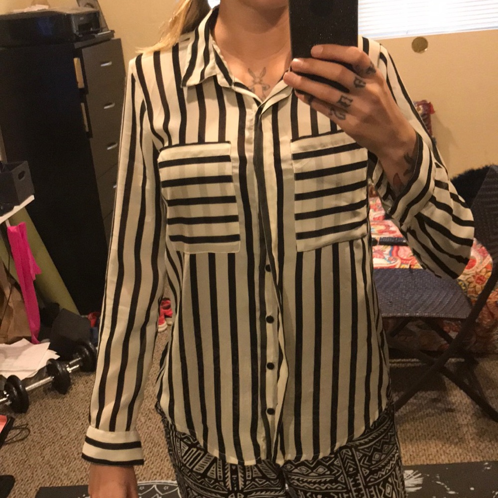 Sheer striped blouse